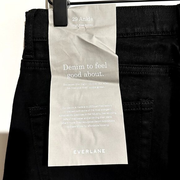 NWT Everlane The High Rise Skinny Jean in Black - Size 29 Ankle - Picture 7 of 15